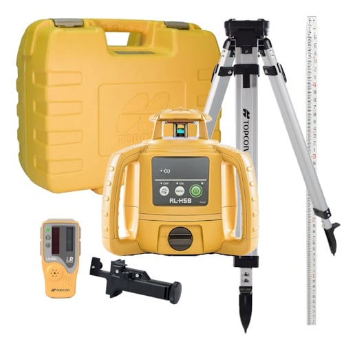 Topcon RL-H5B Self-Leveling Laser PS.DB Kit w/ LS-80L Receiver, 13ft Grade Rod 10ths and Tripod - 1035257-01