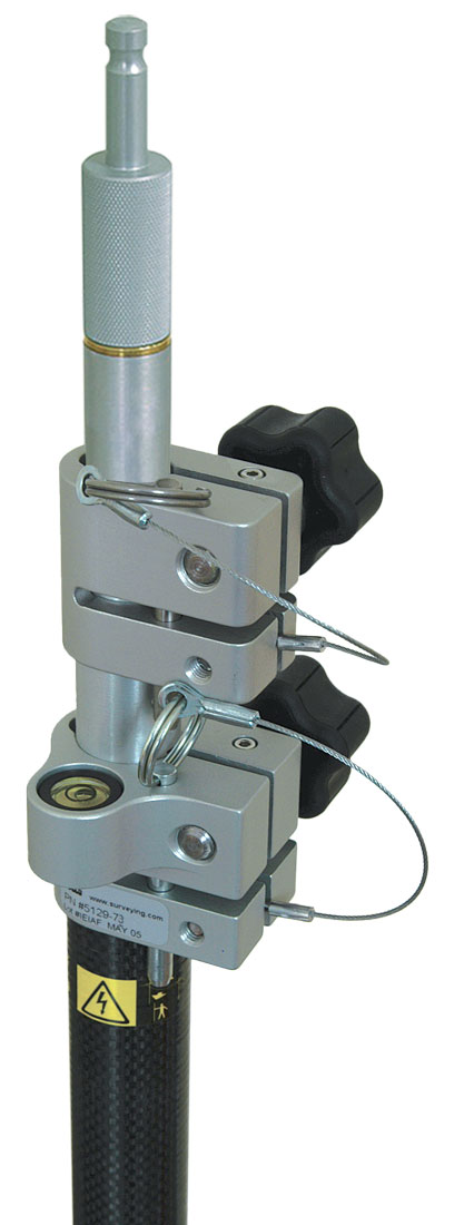 5129-72-SW 11.81' Leica Style Carbon Fiber Robotic Prism Pole - 10ths/cm