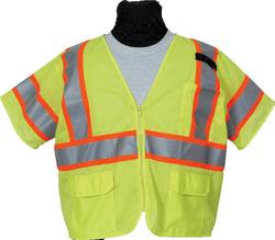 DV-8390-58-FLY 2XL Class 3 Safety Vest - Flo Yellow