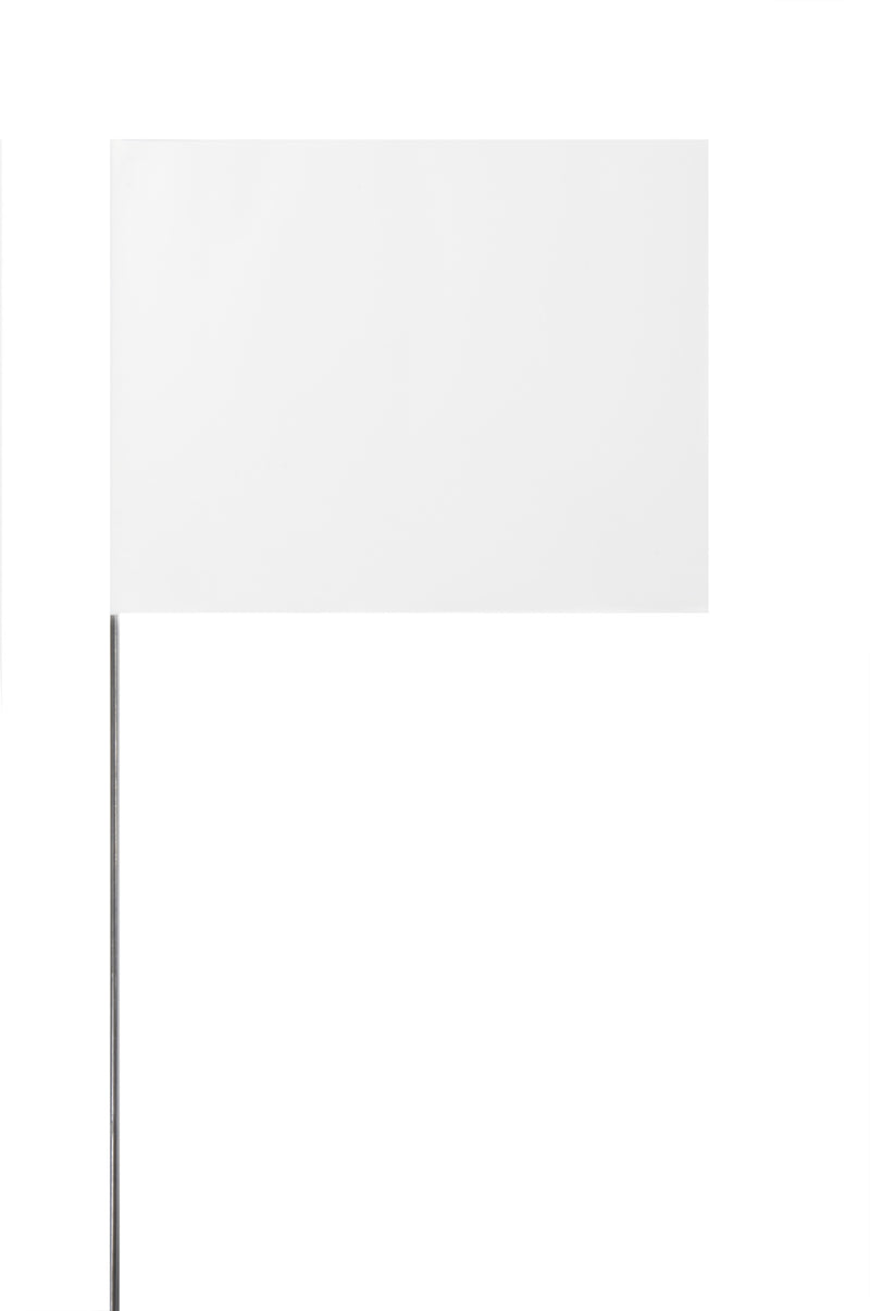 4X5X30 Marking Flags - WHITE