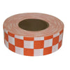 Presco Patterned Checkered Roll Flagging - 12 Rolls - White/Orange - CKWO