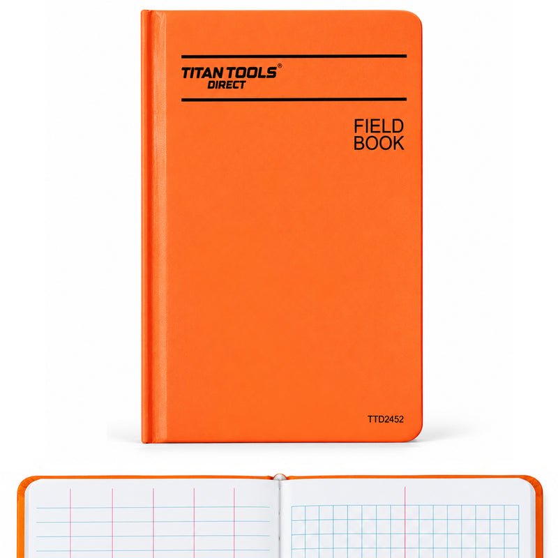 Titan Tools Field Book 7" x 4", 6 Vertical Columns & 4x4 per Inch, Orange - TTD2452